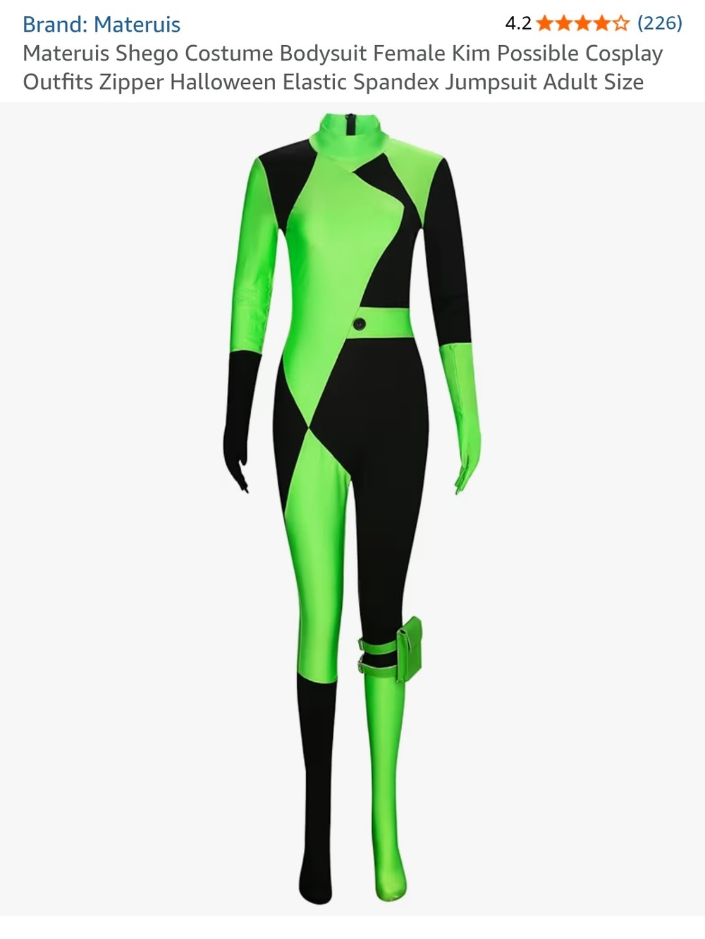 Women’s Neon Green & Black Spandex Jumpsuit